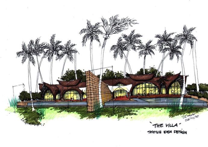 Original sketches of “The Villas” early on in the design process.