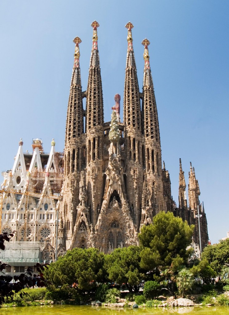 Iconic architecture of Sagrada Familia Barcelona